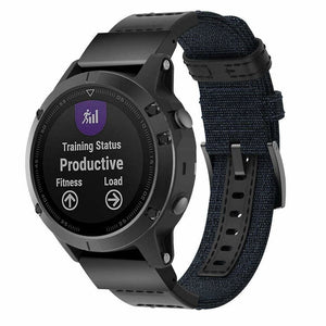 Garmin D2 Mach 2 - 47mm Nylon Hybrid Armband (Blau)