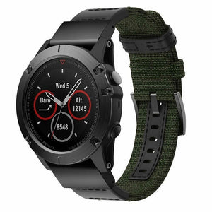 Garmin D2 Mach 2 - 47mm Nylon Hybrid Armband (Armee Grün)