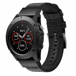 Garmin D2 Mach 2 - 47mm Nylon Hybrid Armband (Schwarz)