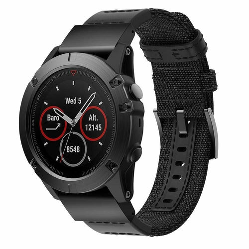 Garmin D2 Mach 2 - 47mm Nylon Hybrid Armband (Schwarz)