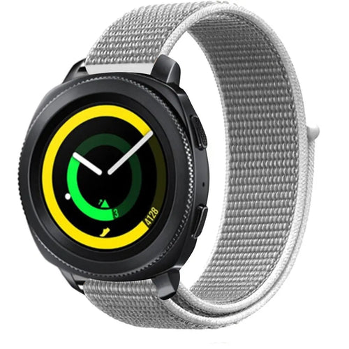 Nylon Strap, grey, on a watch, 3/4 front view