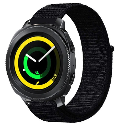 Nylon Strap, black, on a watch, 3/4 front view