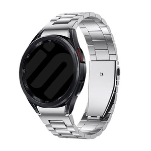 Steel Strap 'One Push', silver, on a watch, 3/4 front view