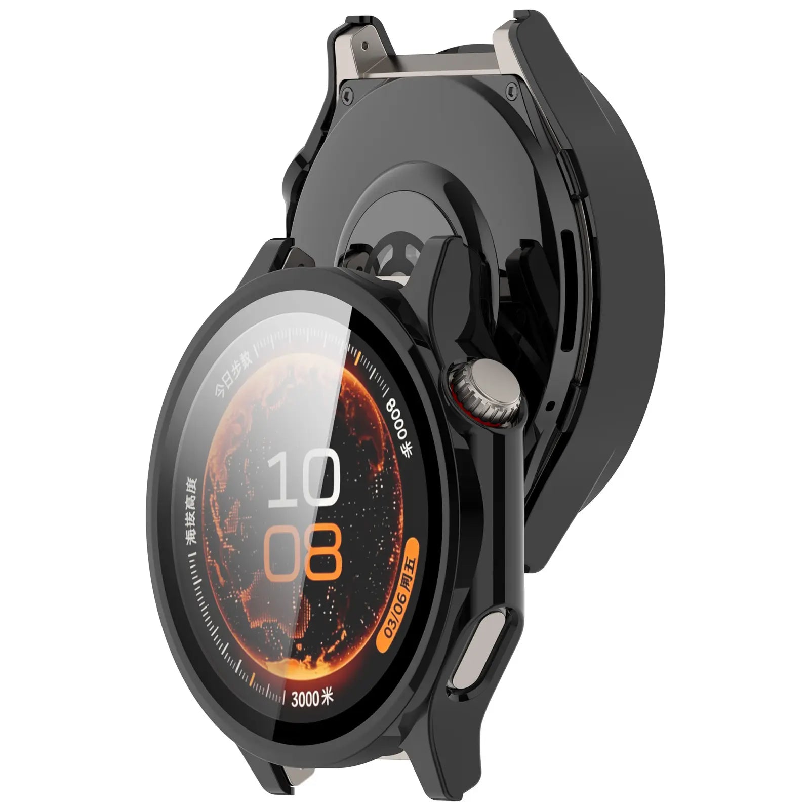 OnePlus Watch 4 (47mm) Hardcase mit Glas (Schwarz)
