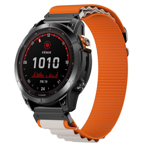Garmin Instinct 3 - 45mm Alpine nylon bandje (oranje/beige)