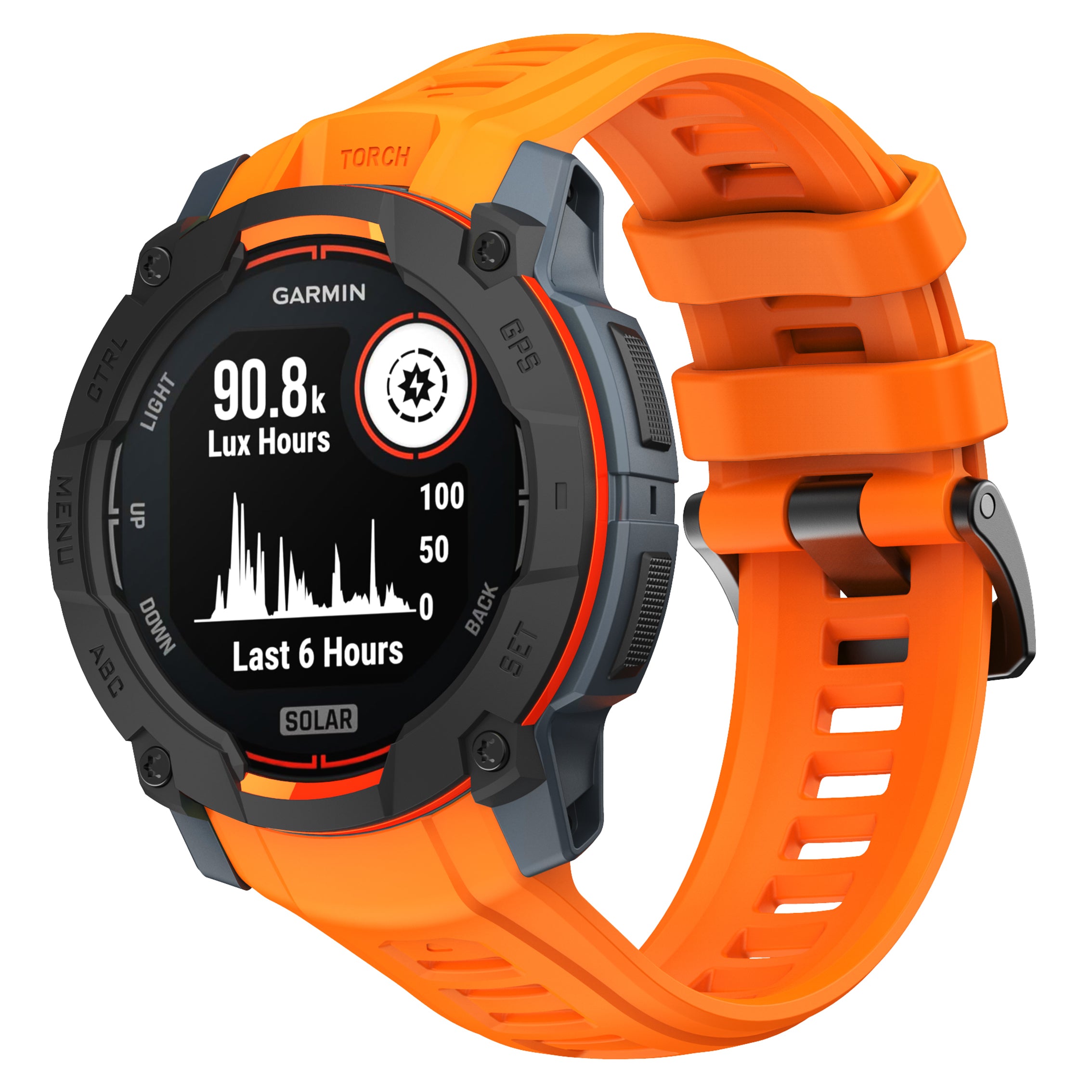 Bracelet silicone 'perfect fit' Garmin Instinct 3 - 45mm (orange)