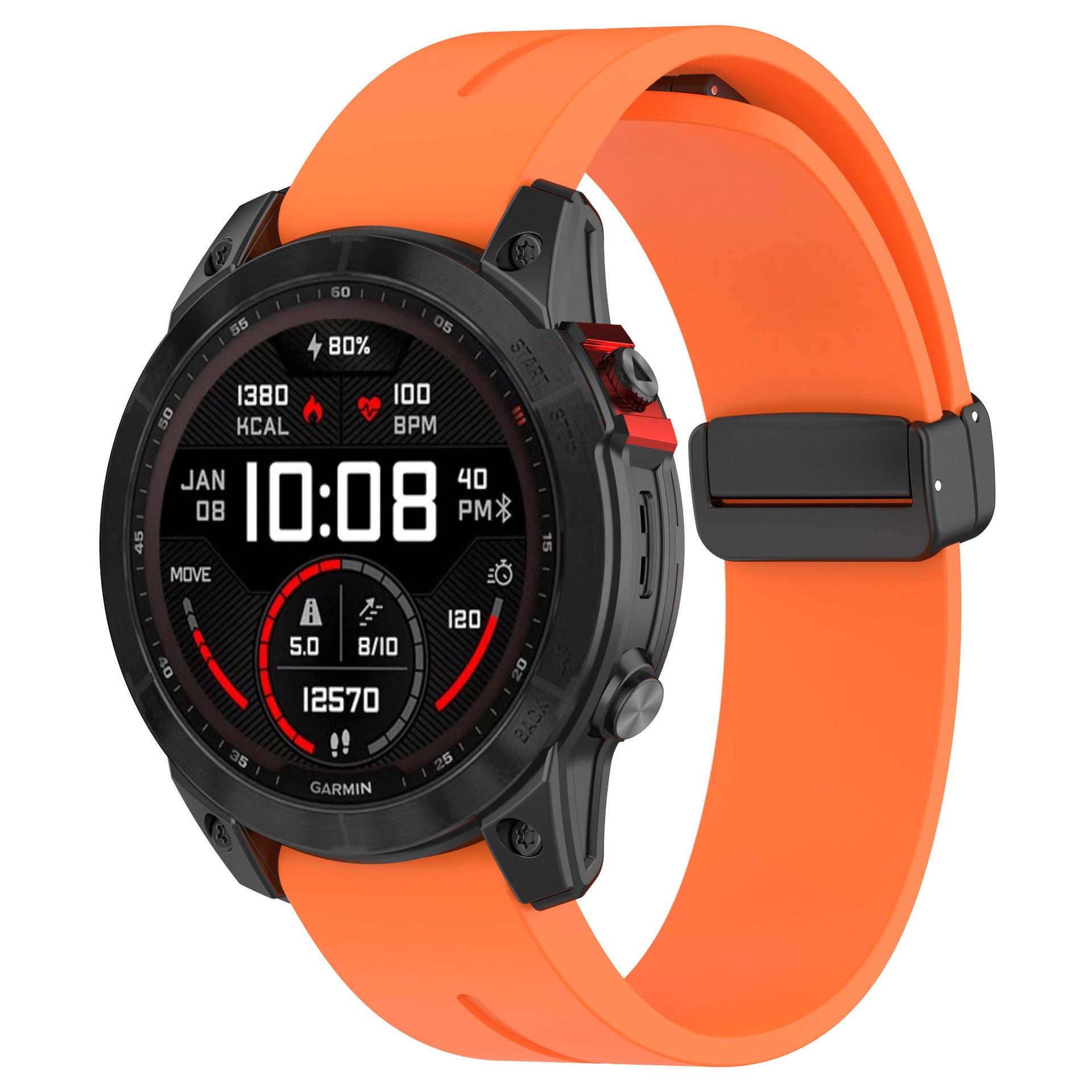 Correa silicona con hebilla-D Garmin Instinct 3 - 50mm (naranja)