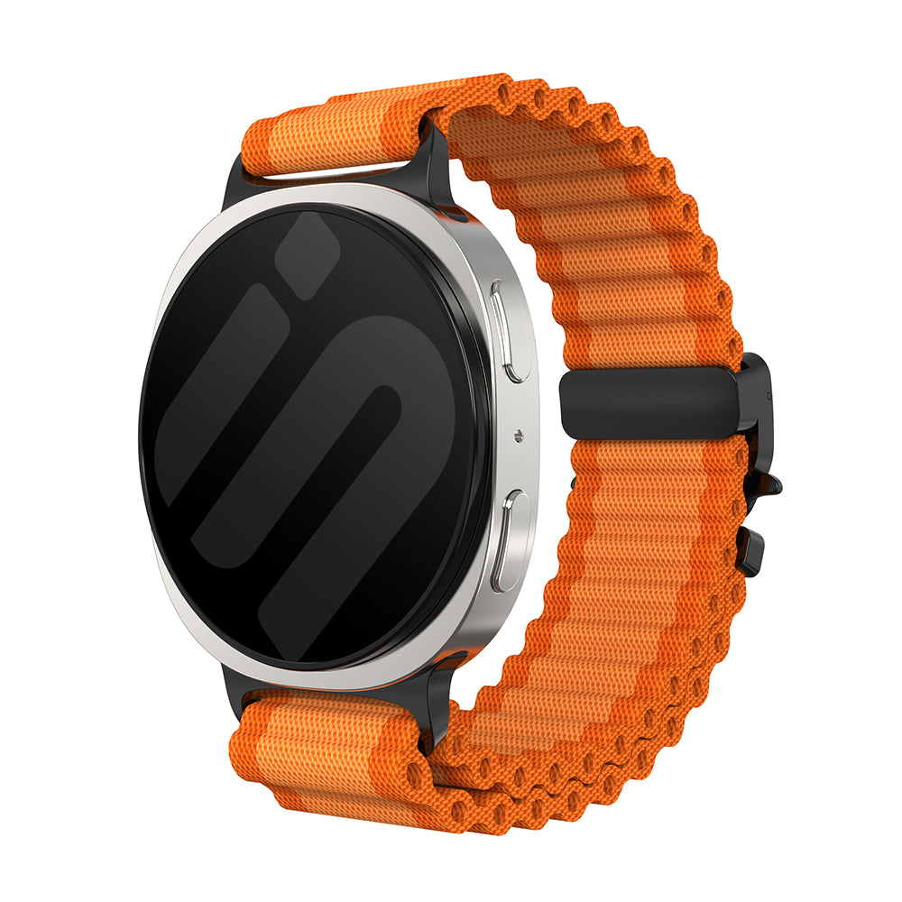 Correa nylon Outdoor con hebilla-P Samsung Galaxy Watch 8 - 40mm (naranja/negro)