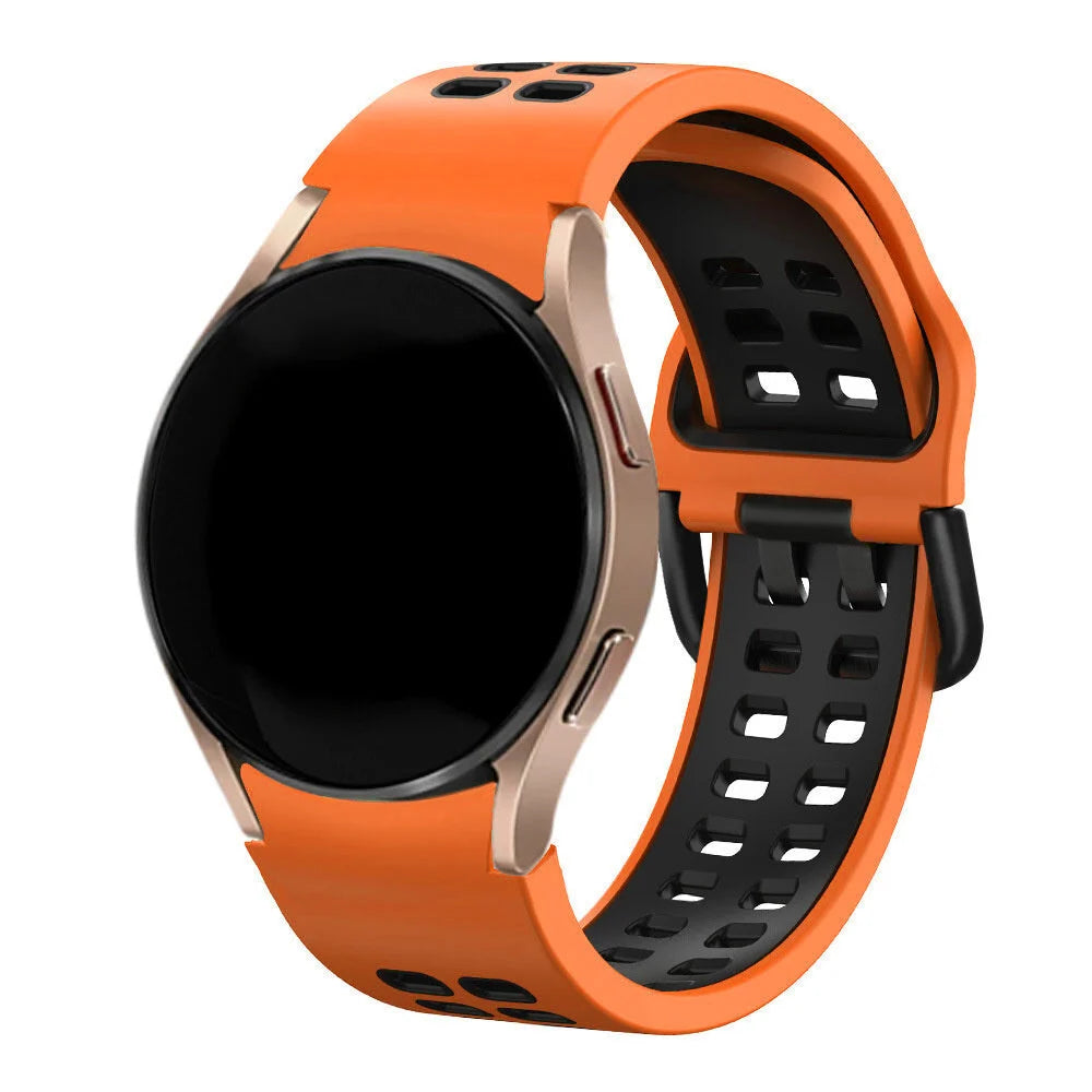 Samsung Galaxy Watch 6 Classic 43mm quadratisches Sportarmband (Orange/Schwarz)
