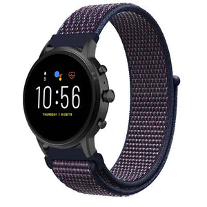 Bracelet nylon Fossil Gen 4 Explorist HR (violet-bleu)