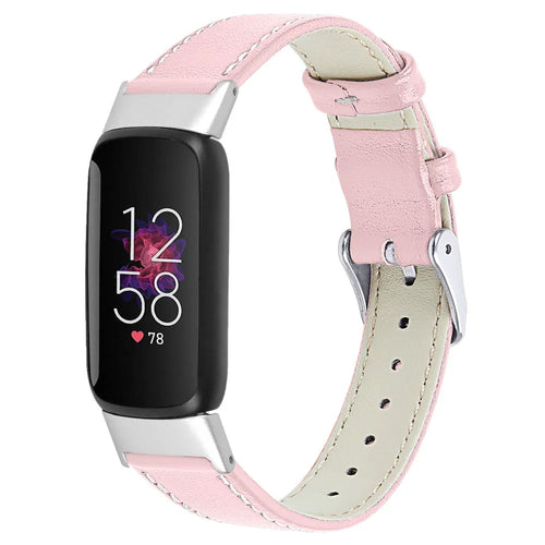 Fitbit Luxe modern leren bandje (roze)