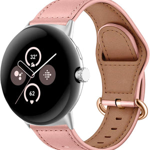 Bracelet cuir à boucle Google Pixel Watch 5 - 41mm (rose)