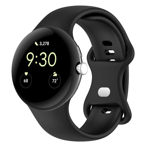 Google Pixel Watch 4 - 45mm Klassisches Silikonarmband (Schwarz)