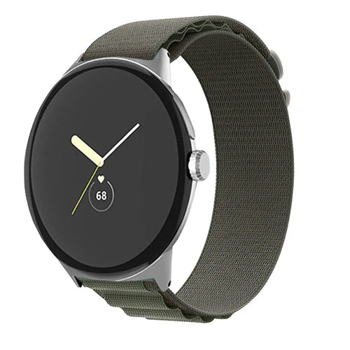 Google Pixel Watch 5 - 45mm Alpine Nylon Armband (Grün)