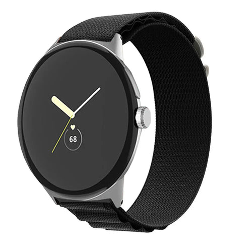 Google Pixel Watch 5 - 41mm Alpine Nylon Armband (Schwarz)