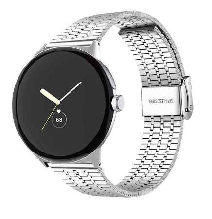 Google Pixel Watch 5 - 45mm roestvrij stalen band (zilver)