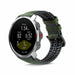 Bracelet silicone/cuir Polar Grit X (noir/vert)