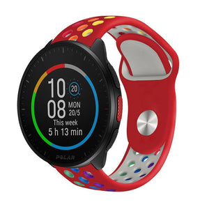 Silicone Sport Strap, on a watch, 3/4 front view