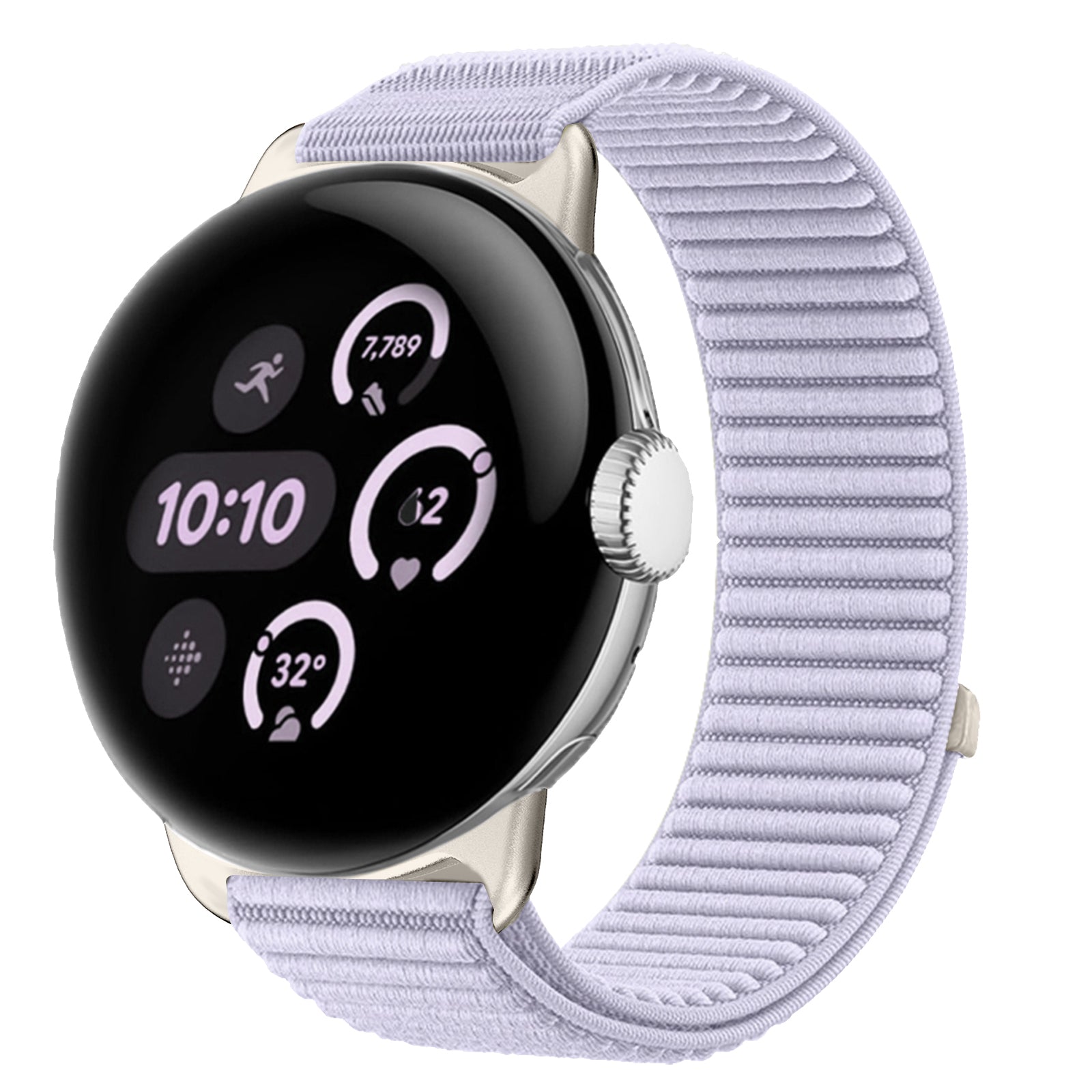 Bracelet nylon ondulé Google Pixel Watch 5 - 41mm (mauve)