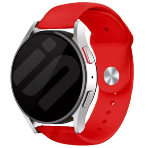 Silicone Sport Strap, red, on a watch, 3/4 front view