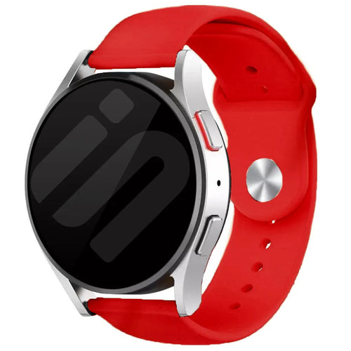 Silicone Sport Strap, red, on a watch, 3/4 front view