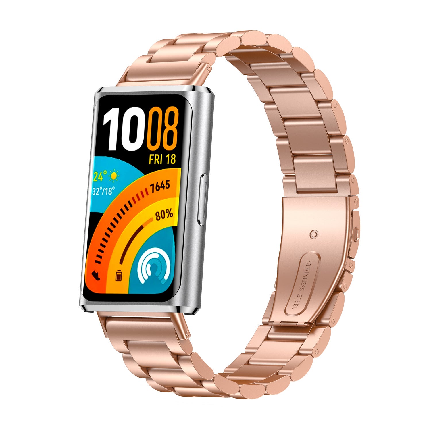 Bracelet acier Huawei Band 11 Pro (or rose)