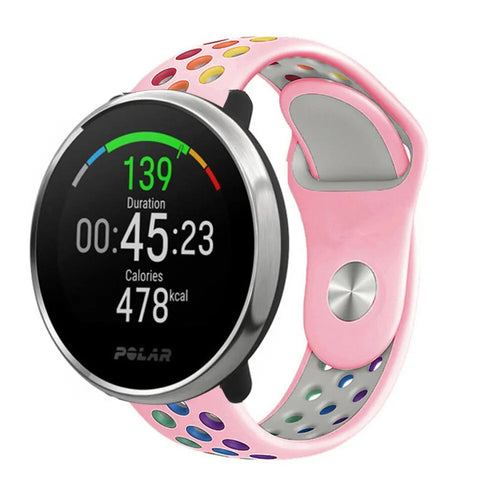 Silicone Sport Strap, on a watch, 3/4 front view
