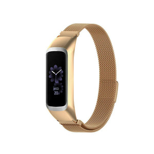 Milanese Strap, rose gold, on a watch, 3/4 front view