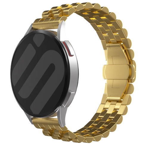 Jubilee Steel Strap, gold, on a watch, 3/4 front view