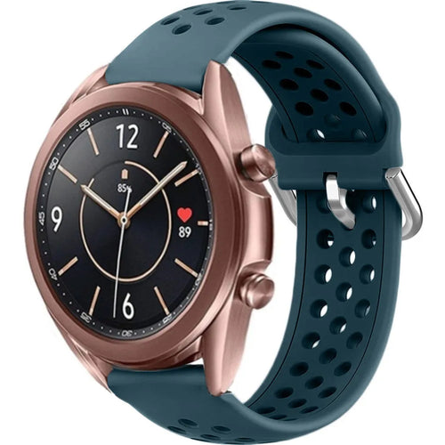 Breathable Silicone Strap, on a watch, 3/4 front view