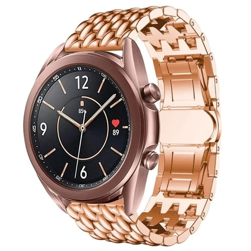 Steel Dragon Strap, rose gold, on a watch, 3/4 front view