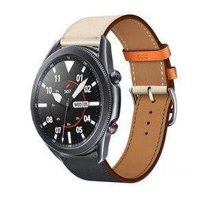 Leather Strap 'Duo', on a watch, 3/4 front view