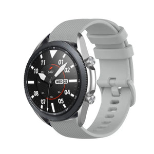 Premium Silicone Strap, grey, on a watch, 3/4 front view