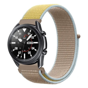 Nylon Strap, camel, on a watch, 3/4 front view