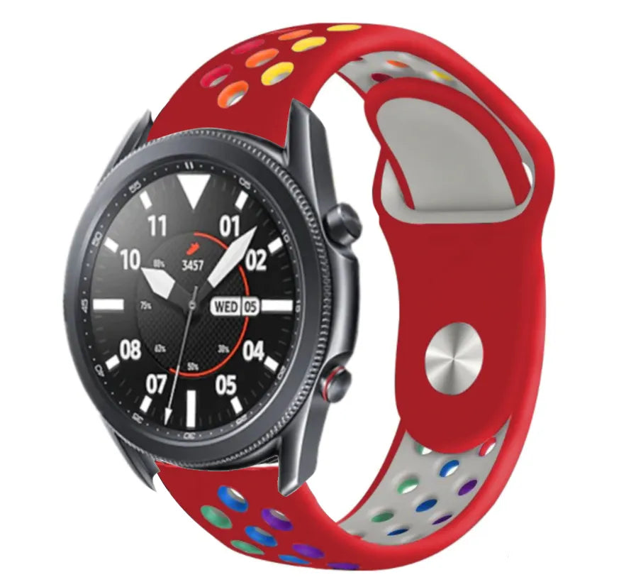 Silicone Sport Strap, on a watch, 3/4 front view