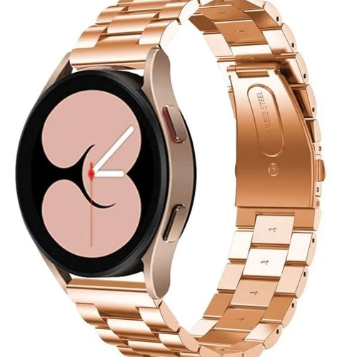 Steel Strap, rose gold, on a watch, 3/4 front view