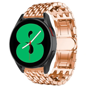 Steel Dragon Strap, rose gold, on a watch, 3/4 front view