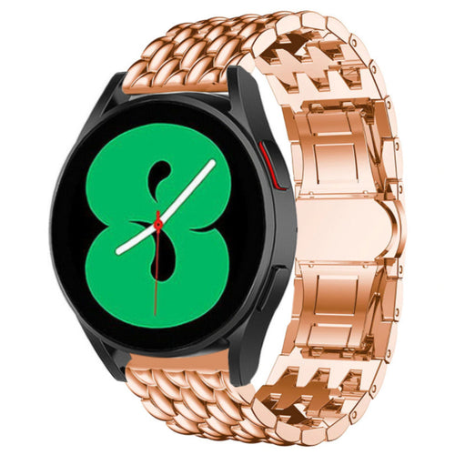 Steel Dragon Strap, rose gold, on a watch, 3/4 front view