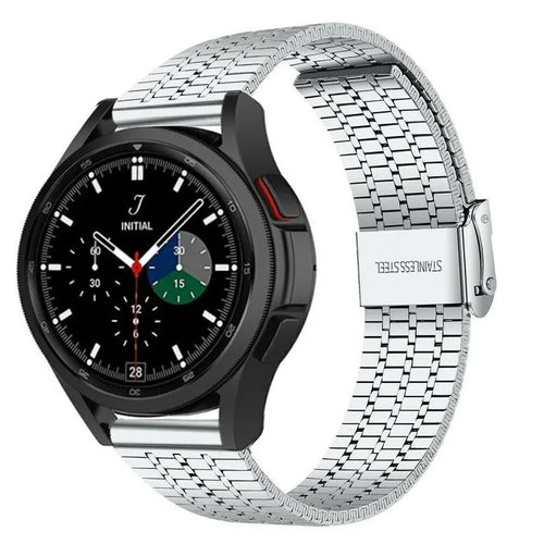 Fine Steel Strap, silver, on a watch, 3/4 front view