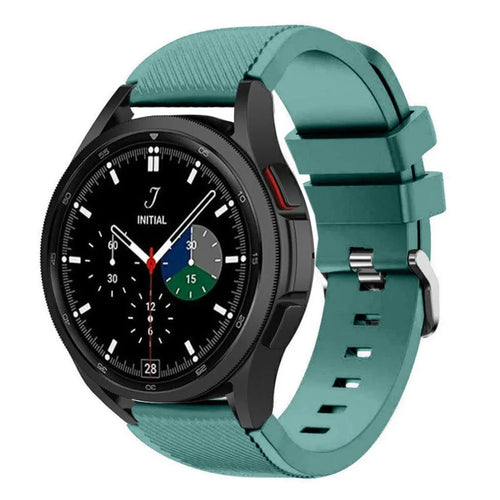 Twill Silicone Strap, viridian, on a watch, 3/4 front view
