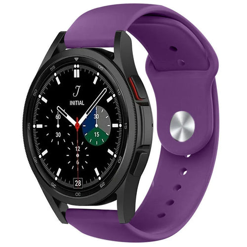 Silicone Sport Strap, purple, on a watch, 3/4 front view