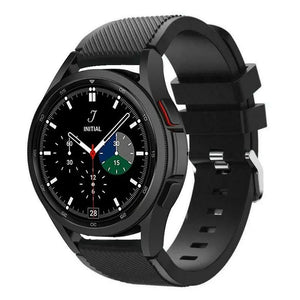 Twill Silicone Strap, black, on a watch, 3/4 front view