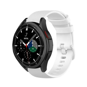 Premium Silicone Strap, white, on a watch, 3/4 front view