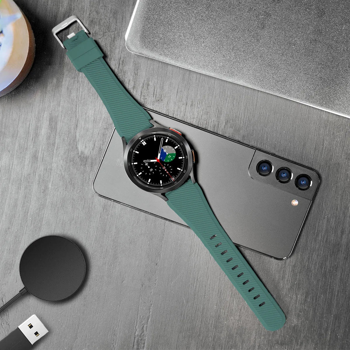 Coros Apex 42mm Twill Silicone Strap (Viridian)