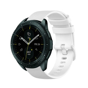 Premium Silicone Strap, white, on a watch, 3/4 front view