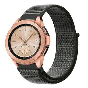 Nylon Strap, green, on a watch, 3/4 front view