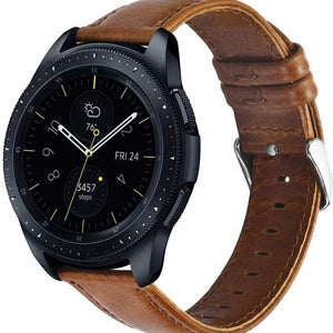 Leather Strap, on a watch, 3/4 front view