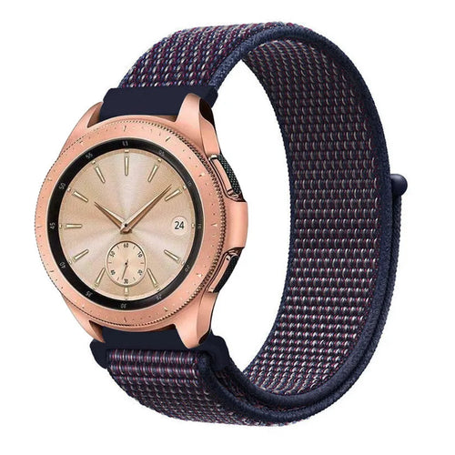 Nylon Strap, indigo blue, on a watch, 3/4 front view
