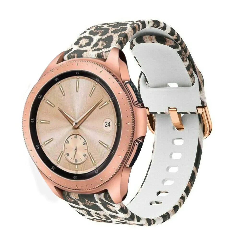 Print Silicone Strap, on a watch, 3/4 front view