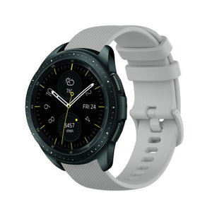 Premium Silicone Strap, grey, on a watch, 3/4 front view